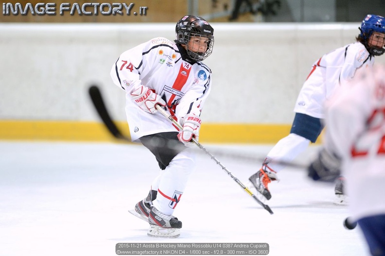 2015-11-21 Aosta B-Hockey Milano Rossoblu U14 0387 Andrea Cupaioli.jpg